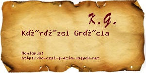 Körözsi Grácia névjegykártya